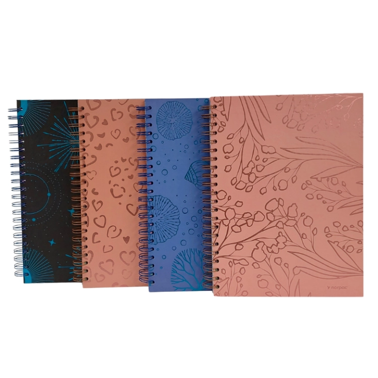 Cuaderno con Espiral Norpac Removible Chic A4 Universitario 90 Hojas Rayadas y Liso Art.C120MR